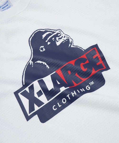 XLARGE(エクストララージ)の「XLARGE×Champion CVC MESH SLANTED OG S/S TEE / チャンピオン(Tシャツ/カットソー・メンズ・ホワイト/ブラック/イエロー・SMALL/MEDIUM/LARGE/X-LARGE)」の6枚目の写真