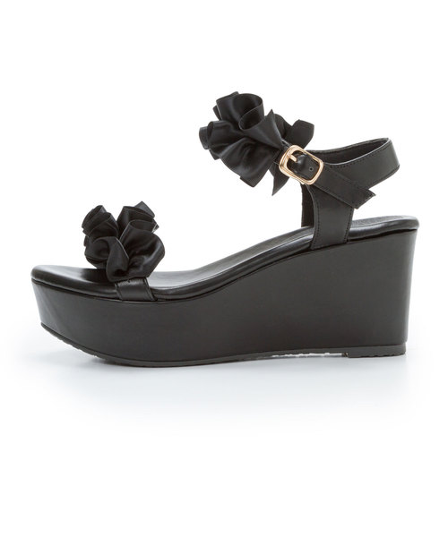 夢展望（ユメテンボウ）の「厚底フッドベッドフリルサンダル（サンダル・レディース・ブルー系その他/ホワイト/グレー系その他/ピンク/ブラック・24㎝/23㎝/22cm/24.5㎝/25.5cm/22.5㎝/25㎝/23.5㎝）」の8枚目の写真