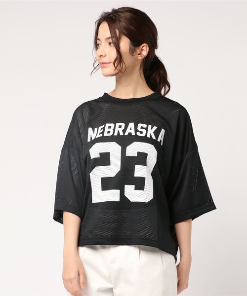 WEGO(ウィゴー)の「WEGO/メッシュナンバリングTシャツ(Tシャツ/カットソー・レディース・ホワイト/ブラック/パープル/グリーン・FREE)」の17枚目の写真