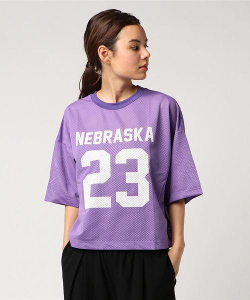 WEGO(ウィゴー)の「WEGO/メッシュナンバリングTシャツ(Tシャツ/カットソー・レディース・ホワイト/ブラック/パープル/グリーン・FREE)」の19枚目の写真