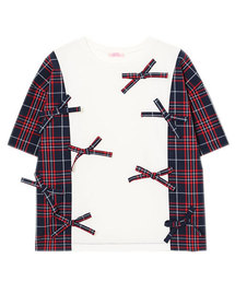 Candy Stripper | CHECK RIBBON TRIMMED トップス(Tシャツ/カットソー)