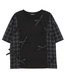 Candy Stripper | CHECK RIBBON TRIMMED トップス(Tシャツ/カットソー)