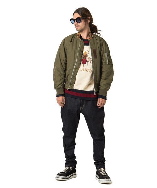 glamb（グラム）の「【glamb】Polyデニム/Poly denim（デニムパンツ・メンズ・ブラック/サックスブルー/ブルー・1/2/3）」の9枚目の写真