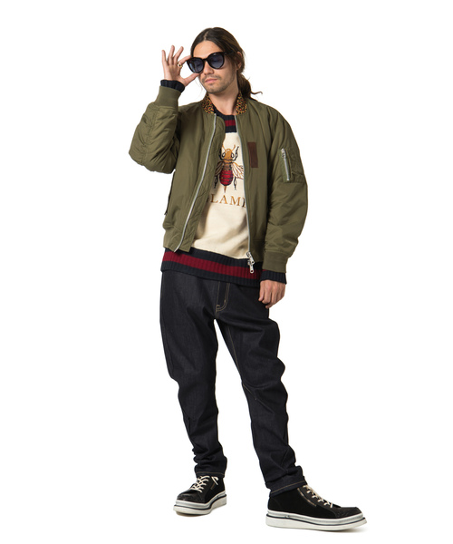 glamb（グラム）の「【glamb】Polyデニム/Poly denim（デニムパンツ・メンズ・ブラック/サックスブルー/ブルー・1/2/3）」の10枚目の写真