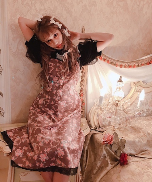 Swankiss（スワンキス）の「HS milk flower O/P（ワンピース・レディース・ホワイト/ブラウン/ピンク・FREE）」の10枚目の写真