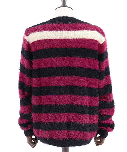 CAMBIO（カンビオ）の「mn1833 - フェザーヤーンボーダーニット（ニット/セーター・メンズ・ブラウン/レッド・S/M/L）」の5枚目の写真