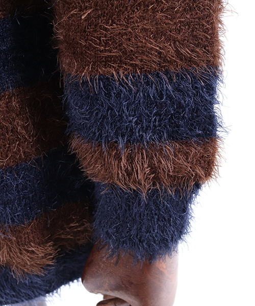 CAMBIO（カンビオ）の「mn1833 - フェザーヤーンボーダーニット（ニット/セーター・メンズ・ブラウン/レッド・S/M/L）」の11枚目の写真