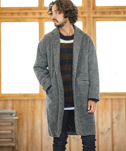 CAMBIO（カンビオ）の「mn1833 - フェザーヤーンボーダーニット（ニット/セーター・メンズ・ブラウン/レッド・S/M/L）」の8枚目の写真