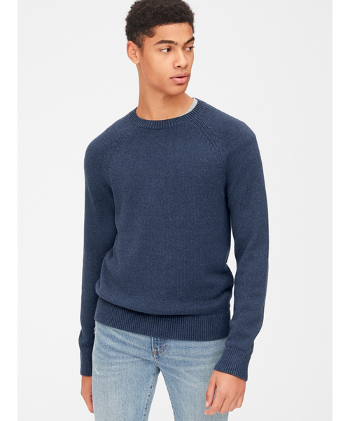 GAP（ギャップ）の「テクスチャークルーネック プルオーバーセーター（ニット/セーター・メンズ・ライトグレー/アイボリー/ネイビー/ブルー系その他・L/M/S/XL/XS）」の4枚目の写真