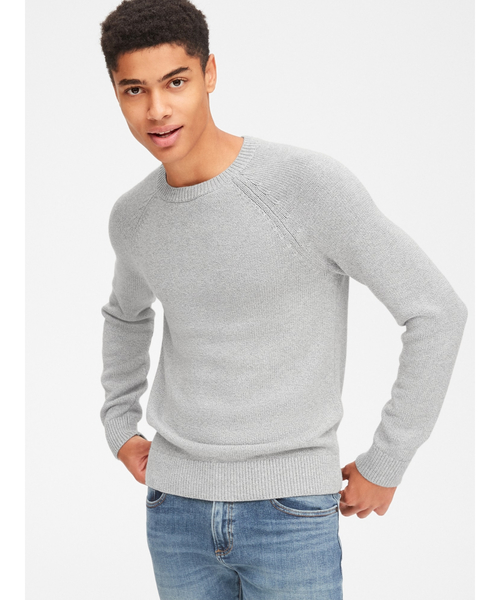 GAP（ギャップ）の「テクスチャークルーネック プルオーバーセーター（ニット/セーター・メンズ・ライトグレー/アイボリー/ネイビー/ブルー系その他・L/M/S/XL/XS）」の3枚目の写真