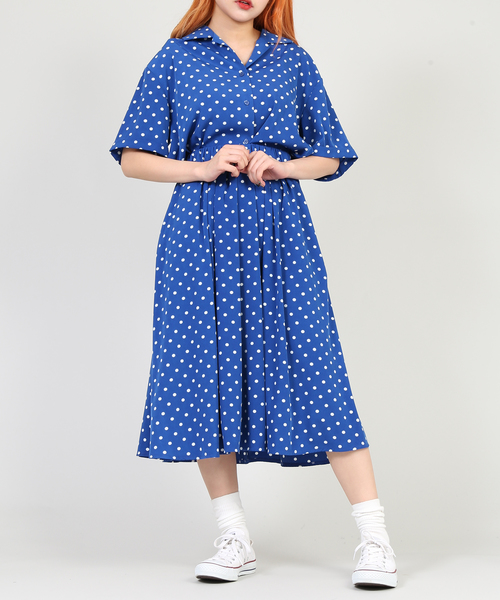 PUNYUS（プニュズ）の「ポルカドットロングスカ－ト（スカート・レディース・ブルー/ベージュ/ブラック・2/3/1/4）」の3枚目の写真