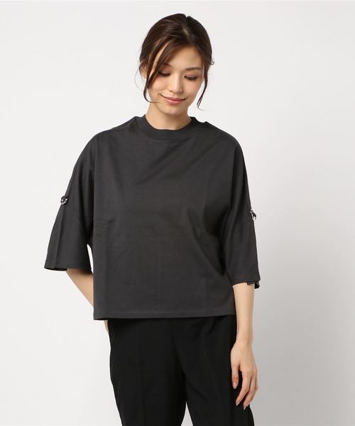 cepo（セポ）の「ＤカンベルトツキショートスリーブT（Tシャツ/カットソー・レディース・ベージュ/チャコールグレー/カーキ/オフホワイト・M）」の2枚目の写真