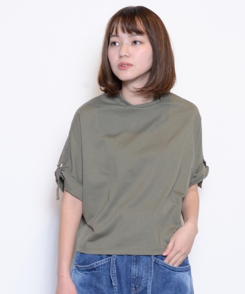 cepo（セポ）の「ＤカンベルトツキショートスリーブT（Tシャツ/カットソー・レディース・ベージュ/チャコールグレー/カーキ/オフホワイト・M）」の4枚目の写真