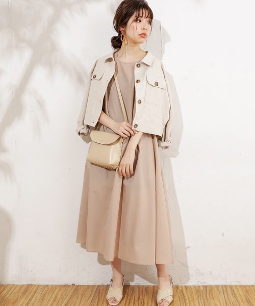 natural couture（ナチュラルクチュール）の「綿麻ライトショートブルゾン（ブルゾン・レディース・ライトベージュ/ミント/キャメル/ベージュ/カーキ・FREE）」の7枚目の写真