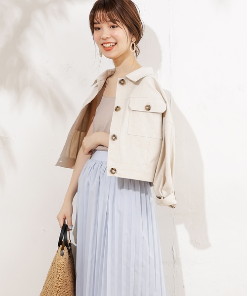 natural couture（ナチュラルクチュール）の「綿麻ライトショートブルゾン（ブルゾン・レディース・ライトベージュ/ミント/キャメル/ベージュ/カーキ・FREE）」の12枚目の写真