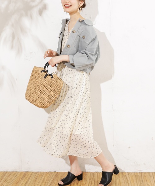 natural couture（ナチュラルクチュール）の「綿麻ライトショートブルゾン（ブルゾン・レディース・ライトベージュ/ミント/キャメル/ベージュ/カーキ・FREE）」の13枚目の写真