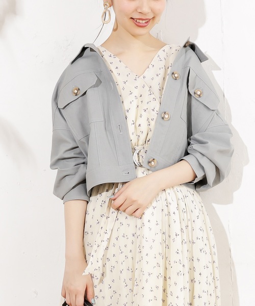 natural couture（ナチュラルクチュール）の「綿麻ライトショートブルゾン（ブルゾン・レディース・ライトベージュ/ミント/キャメル/ベージュ/カーキ・FREE）」の16枚目の写真