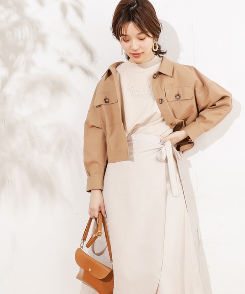 natural couture（ナチュラルクチュール）の「綿麻ライトショートブルゾン（ブルゾン・レディース・ライトベージュ/ミント/キャメル/ベージュ/カーキ・FREE）」の18枚目の写真