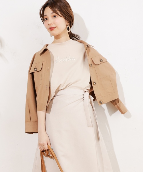 natural couture（ナチュラルクチュール）の「綿麻ライトショートブルゾン（ブルゾン・レディース・ライトベージュ/ミント/キャメル/ベージュ/カーキ・FREE）」の19枚目の写真