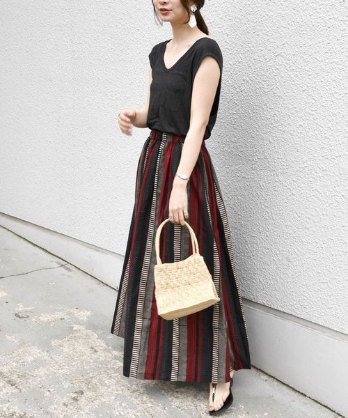 Khaju（カージュ）の「【別注】UHURU:バティックスカート2◇（スカート・レディース・レッド/キャメル・ONE SIZE）」の9枚目の写真