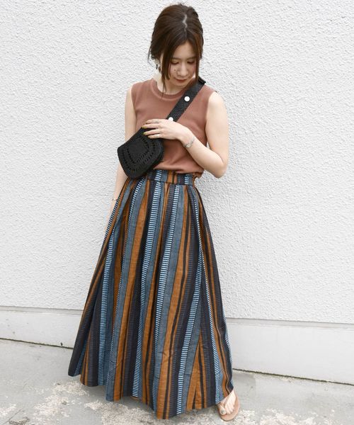 Khaju（カージュ）の「【別注】UHURU:バティックスカート2◇（スカート・レディース・レッド/キャメル・ONE SIZE）」の8枚目の写真