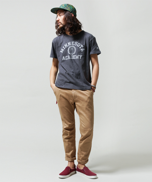 NANO universe(ナノユニバース)の「champion×nano・universe/チャンピオン別注ロールアップTee(Tシャツ/カットソー・メンズ・オフホワイト/ブラック/マスタード/グリーン/ネイビー/トップグレー・X-LARGE/SMALL/MEDIUM/LARGE)」の11枚目の写真