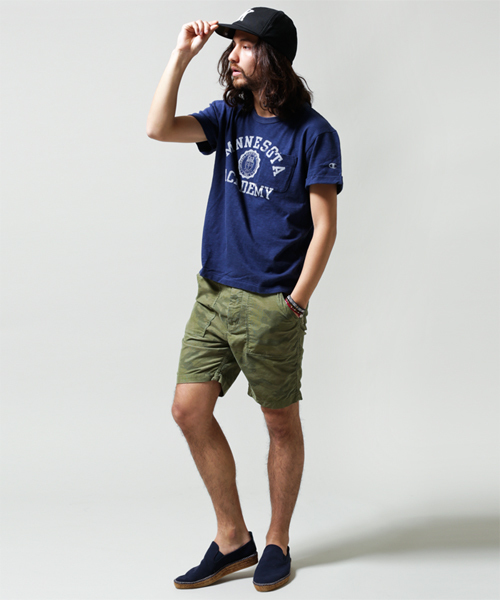 NANO universe(ナノユニバース)の「champion×nano・universe/チャンピオン別注ロールアップTee(Tシャツ/カットソー・メンズ・オフホワイト/ブラック/マスタード/グリーン/ネイビー/トップグレー・X-LARGE/SMALL/MEDIUM/LARGE)」の17枚目の写真
