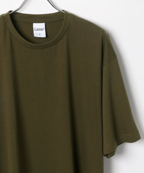 Lazar（ラザル）の「Lazar ビッグシルエット 無地 Tシャツ（Tシャツ/カットソー・メンズ・ホワイト/ブラック/ベージュ/オリーブ・M/L/LL）」の4枚目の写真