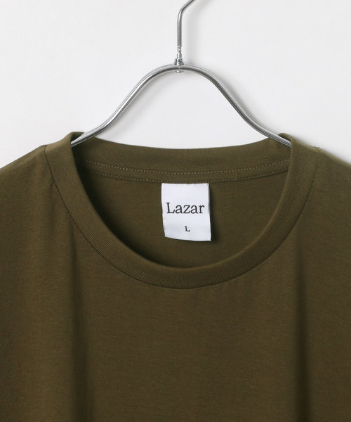 Lazar（ラザル）の「Lazar ビッグシルエット 無地 Tシャツ（Tシャツ/カットソー・メンズ・ホワイト/ブラック/ベージュ/オリーブ・M/L/LL）」の6枚目の写真