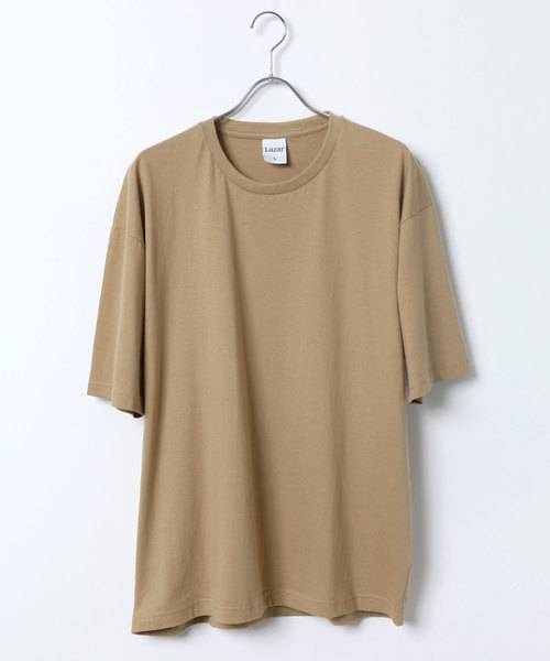 Lazar（ラザル）の「Lazar ビッグシルエット 無地 Tシャツ（Tシャツ/カットソー・メンズ・ホワイト/ブラック/ベージュ/オリーブ・M/L/LL）」の9枚目の写真