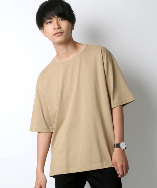 Lazar（ラザル）の「Lazar ビッグシルエット 無地 Tシャツ（Tシャツ/カットソー・メンズ・ホワイト/ブラック/ベージュ/オリーブ・M/L/LL）」の5枚目の写真