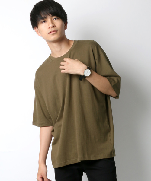 Lazar（ラザル）の「Lazar ビッグシルエット 無地 Tシャツ（Tシャツ/カットソー・メンズ・ホワイト/ブラック/ベージュ/オリーブ・M/L/LL）」の12枚目の写真