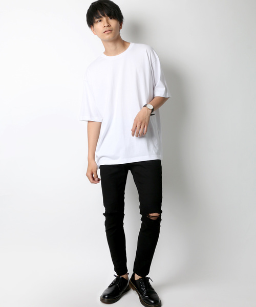 Lazar（ラザル）の「Lazar ビッグシルエット 無地 Tシャツ（Tシャツ/カットソー・メンズ・ホワイト/ブラック/ベージュ/オリーブ・M/L/LL）」の10枚目の写真