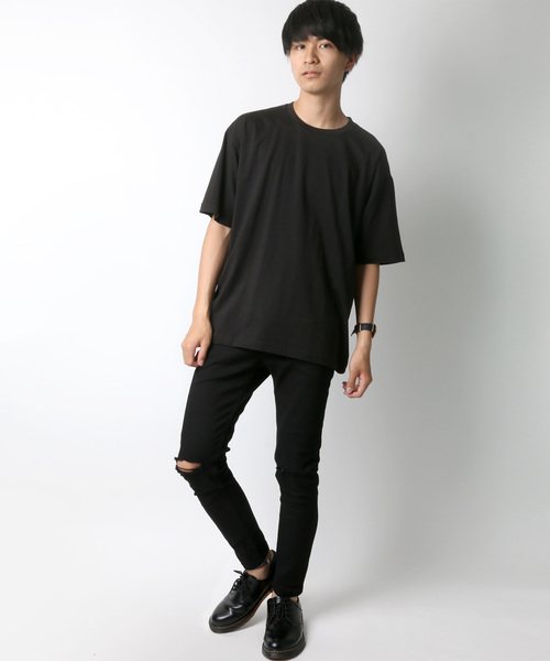 Lazar（ラザル）の「Lazar ビッグシルエット 無地 Tシャツ（Tシャツ/カットソー・メンズ・ホワイト/ブラック/ベージュ/オリーブ・M/L/LL）」の18枚目の写真