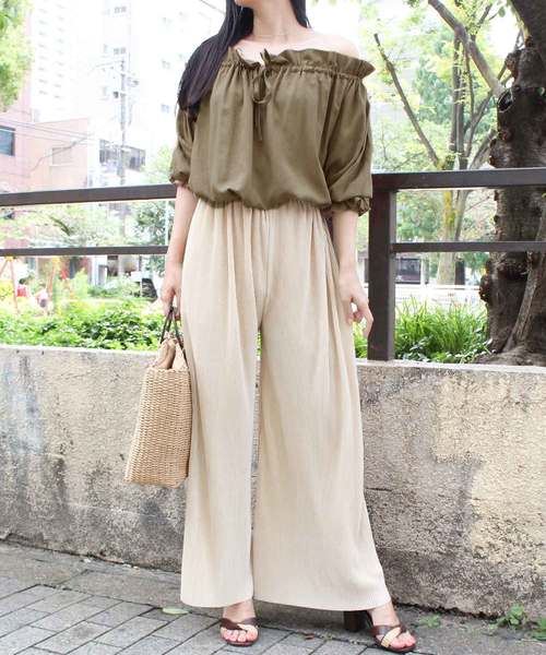 MODE ROBE（モードローブ）の「リボンオフショルブラウス（シャツ/ブラウス・レディース・ホワイト/ブラウン/ベージュ・FREE）」の6枚目の写真