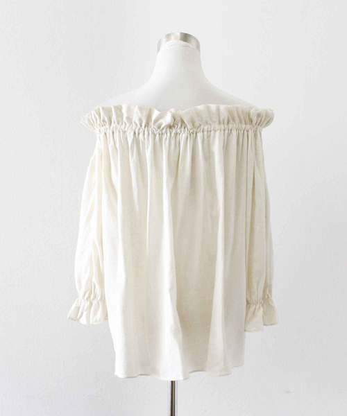 MODE ROBE（モードローブ）の「リボンオフショルブラウス（シャツ/ブラウス・レディース・ホワイト/ブラウン/ベージュ・FREE）」の10枚目の写真