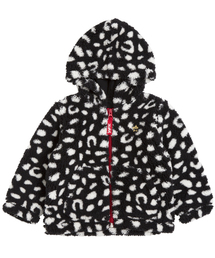 X-girl Stages | LEOPARD FLUFFY BASIC HOODIE (12M～3T)(ブルゾン)