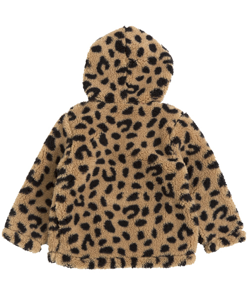 X-girl Stages（エックスガールステージス）の「LEOPARD FLUFFY BASIC HOODIE (12M～3T)（ブルゾン・キッズ・ブラック/ベージュ・12M/3T/2T）」の3枚目の写真