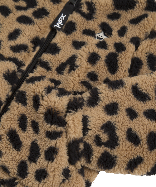 X-girl Stages（エックスガールステージス）の「LEOPARD FLUFFY BASIC HOODIE (12M～3T)（ブルゾン・キッズ・ブラック/ベージュ・12M/3T/2T）」の6枚目の写真