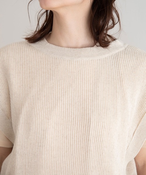 Munich（ミューニック）の「コットンリネンリブ　2WAYニットベスト/プルオーバー（ベスト・レディース・ネイビー/カーキ/キナリ・FREE）」の22枚目の写真