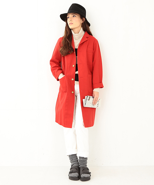 BEAMS BOY（ビームスボーイ）の「◎BEAMS BOY / チノ ショップコート③（その他アウター・レディース・グレー/カーキ/レッド/ネイビー・ONE SIZE）」の20枚目の写真