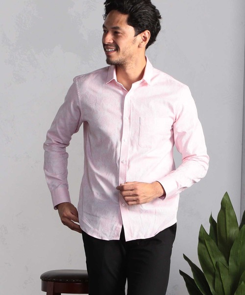 MEN'S BIGI(メンズビギ)の「【ウォッシャブル】花柄ジャカードシャツ(シャツ/ブラウス・メンズ・ピンク/ホワイト/ダークネイビー・01/02/03/04)」の20枚目の写真