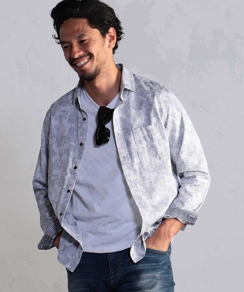 MEN'S BIGI(メンズビギ)の「【ウォッシャブル】花柄ジャカードシャツ(シャツ/ブラウス・メンズ・ピンク/ホワイト/ダークネイビー・01/02/03/04)」の16枚目の写真