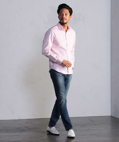 MEN'S BIGI(メンズビギ)の「【ウォッシャブル】花柄ジャカードシャツ(シャツ/ブラウス・メンズ・ピンク/ホワイト/ダークネイビー・01/02/03/04)」の17枚目の写真