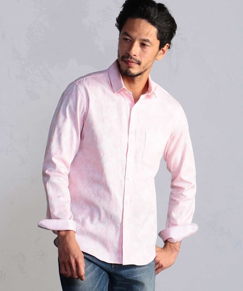 MEN'S BIGI(メンズビギ)の「【ウォッシャブル】花柄ジャカードシャツ(シャツ/ブラウス・メンズ・ピンク/ホワイト/ダークネイビー・01/02/03/04)」の18枚目の写真