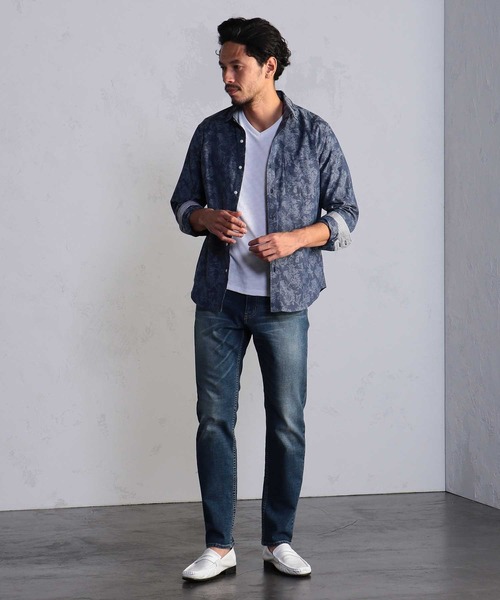 MEN'S BIGI(メンズビギ)の「【ウォッシャブル】花柄ジャカードシャツ(シャツ/ブラウス・メンズ・ピンク/ホワイト/ダークネイビー・01/02/03/04)」の12枚目の写真