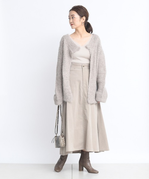 DouDou（ドゥドゥ）の「手編みガーターカーディガン（カーディガン/ボレロ・レディース・ベージュ/サックスブルー・FREE）」の18枚目の写真