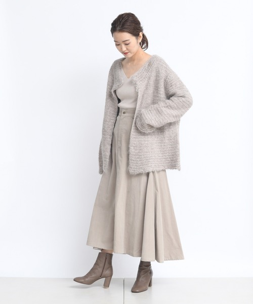 DouDou（ドゥドゥ）の「手編みガーターカーディガン（カーディガン/ボレロ・レディース・ベージュ/サックスブルー・FREE）」の11枚目の写真