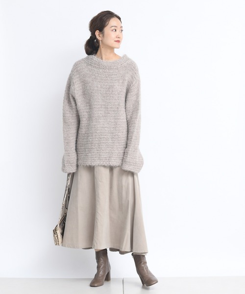 DouDou（ドゥドゥ）の「手編みガーターカーディガン（カーディガン/ボレロ・レディース・ベージュ/サックスブルー・FREE）」の12枚目の写真