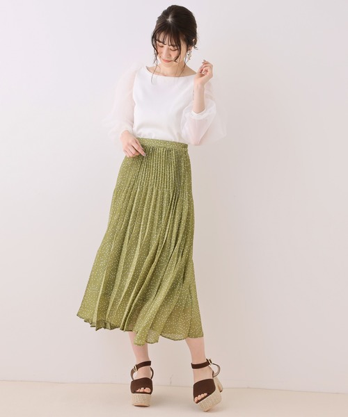 one after another NICE CLAUP（ワンアフターアナザーナイスクラップ）の「袖オーガンジーニット（ニット/セーター・レディース・ホワイト/ベージュ/ブラウン/ミント・FREE）」の16枚目の写真